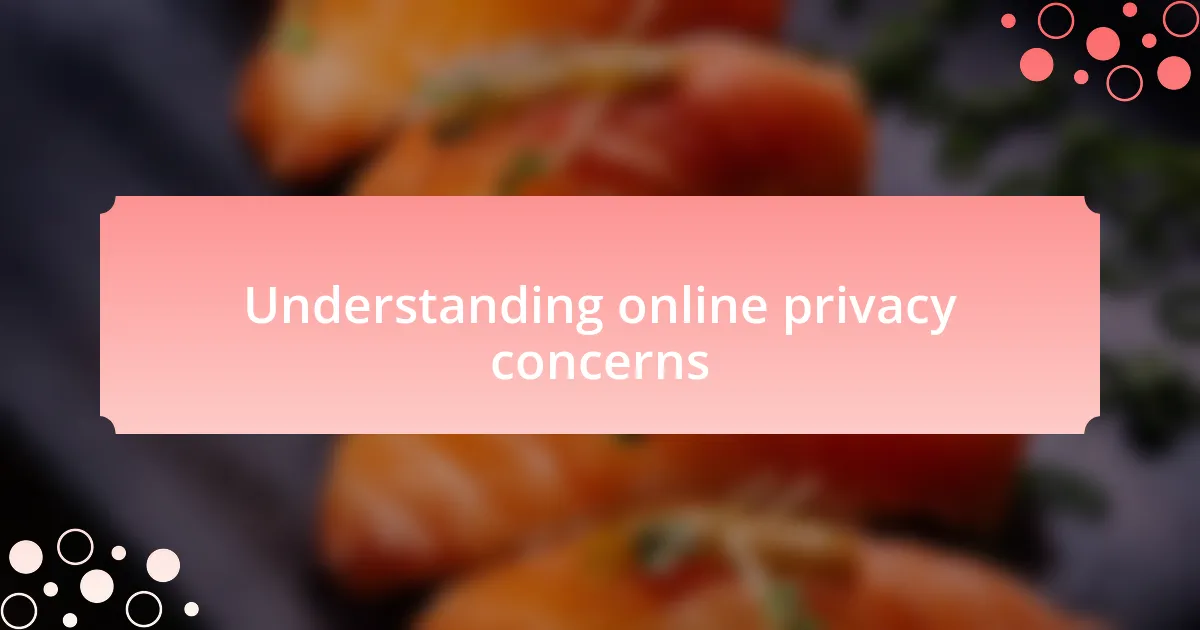 Understanding online privacy concerns